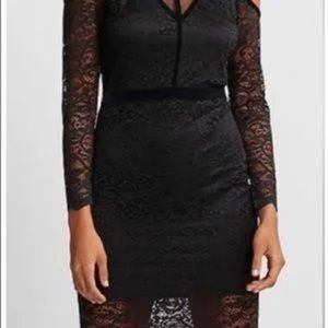 Express Dresses | Cold Shoulder Midi Dress | Color: Black | Size: 4